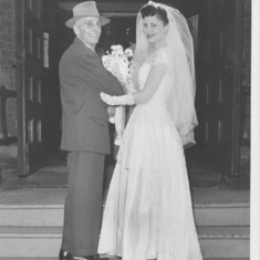 Alice and her father on her wedding day June 14 1952 Toronto, Ontario