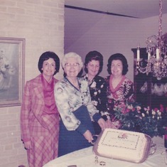 Catherine King's 75th birthday celebration. 
Yvonne, Nana (Catherine), Alice and Cathy 
at sister Cathy's house in Toronto, Ontario April 1976