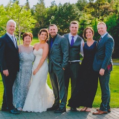 Grand daughter Erin Scott's wedding. Left to right, son John, daughter-in-law Katherine, Erin, Michael, Ryan, Ashley, Jerramie. Newfoundland June 2016