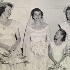 Sisters Jean and Claire and niece Sallie at wedding
