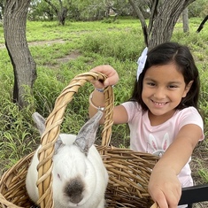 Mia with the REAL Easter Rabbit