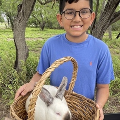 Xander with the REAL Easter Rabbit