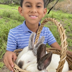 Jacob with the REAL Easter Rabbit