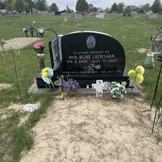 Ava’s Final Resting Place with her Beautiful Headstone