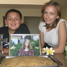 JP and Kelly, and the German chocolate cake Cindy baked for Alison's birthday on June 27, 2014.