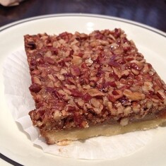 One of Alison's favorite treats  - a maple pecan bar from Corner Bakery Café.