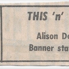 Alison's column at the Orangeville Banner, 1982-83.