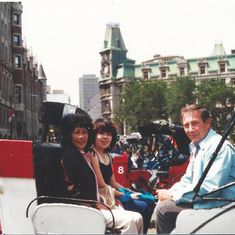 Mum, dad and I being tourists in Quebec, 1981