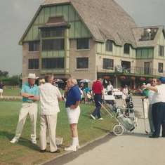 Dad's favourite pastime, and I only have one photo of him at a golf course ( the white hat)
