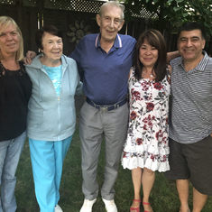 From right to left, son-in-law Kris, Fiona, dad, Marion (dad's sister), Elaine (dad's niece)