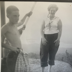 Allan (10 yrs old) and Ma 1957