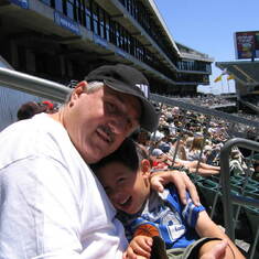 Dad and Nick at an Oakland A's Game 2005
