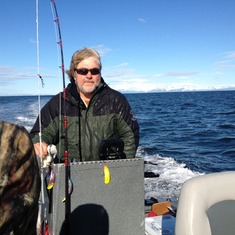 Al Captaining the Boat on Cook Inlet in Alaska 2012