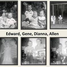 Al with Ed, Gene, and/or Dianna.  Top 2 pictures are from 1957 and top right is from 1958.