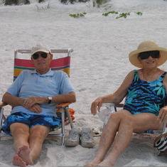Dottie and Allen enjoying a day at the beach in Florida