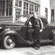 Dad with one of his cars at 43 Franklin Street, Watertown