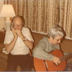 Dad on harmonica and mom on guitar..Wish we had a sound track!