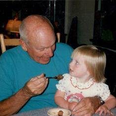 Grampie feeding "Ignatz" - his name for Kelsey