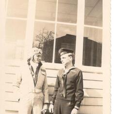 Allen with his brother, Ralph Ainsworth Andrews, who was killed in 1952 during the Korean War conflict