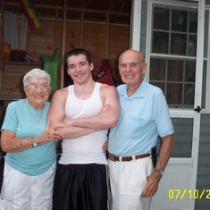 Grampie & Grammie with Patti's son, Scott in Tuftonboro, NH - 2007