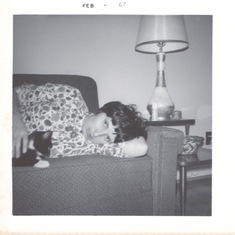 Alma & The Cat Of Unknown Name...... probably taken in St. John, Newfoundland early 1967, but it could possibly have been taken in Montreal, too. I was born in Montreal in June '66, Dan was born in St. John a year later.