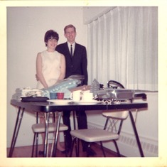 just married - Mom and Dad, Montreal, early February 1966, displaying the spoils of their union....