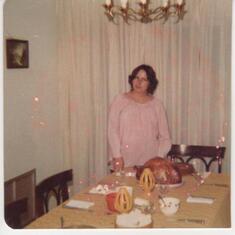 Alma Hostess - Thanksgiving sometime around '79-'80-ish, according to decor and hairstyle!