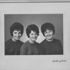 McEvoy Girls - Alma, Shirley, and Carmel in Fredericton, Christmas of 1962