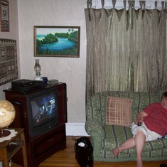 Mom chilling out on the couch, Blackville - summer 2010.