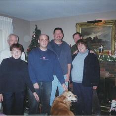 With the Lees in Moncton Dec 2005. L-R, John Lee, Shirley Lee, Peter Lee, Chris, Farley, Andy, Alma