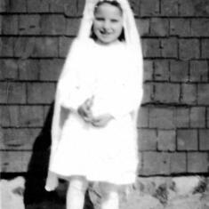 Alma Dressed Up for Her First Communion - 6 Years Old