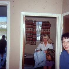 Mom in foreground, do not know the other lady in doorway   - Calgary, circa 1970