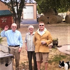 A visit to the farm by Mom and Dad. The sheepskin coat was a gift from Gammie when I was a teen.