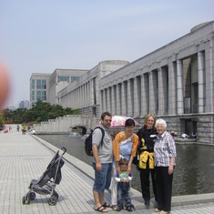 Gary, Jin Hee, Caleb, Aunt Sally and Dawn at the War Museum in Seoul
