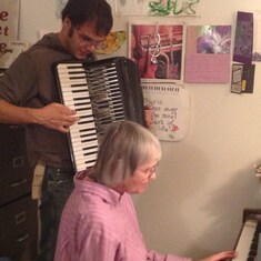 James and Mom - piano and accordion - Nov 2012