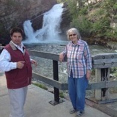 Dale and Mom in Waterton by Cameron Falls.  Dale loved going with Mom and his family to Waterton