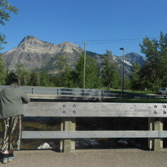 junejuly 2012 Mom admiring the beautiful mountains in Waterton