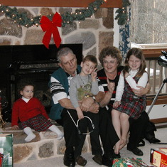 Al, Janet, Riley, Patrick and Shelby at Christmas 2002