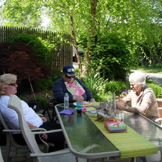 May 2012 with Nancy and Janet; Al was enjoying his shrimp