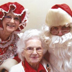 Mr and Mrs Claus with Santa,s Mom-in-law