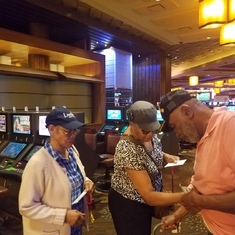 Counting coins at casino