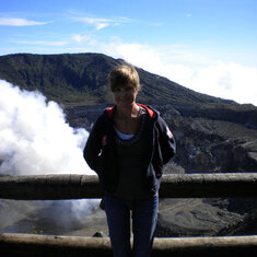 Visiting a volcano on her trip to Costa Rica, July 2010