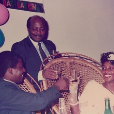 Aunty Ameyo & Uncle Afolabi Wedding cheers as her Father, Late Dr K.Adadevoh looks on. 1986 on 26 April 1986.