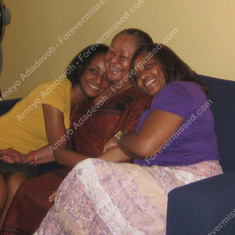 Aunty Ameyo with her Mum and her sister Dr Ama Adadevoh.
