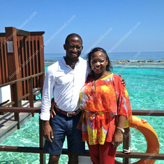 Mother and son on holiday. (Maldives)