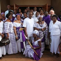 The Adadevoh family with the President of Ghana, John Mahama at the requiem mass for Dr. Ameyo Stella Adadevoh