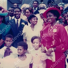 Aunty Ameyo & Uncle Afoloabi Cardoso Wedding day at the Holy Cross Cathedral on 26 April 1986.