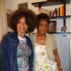 Jen in the fro with Mamie - Mother's day 2012