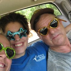 Andrea, Mallory and Jim showing off their new shades : )