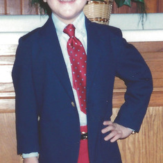 young in a suit